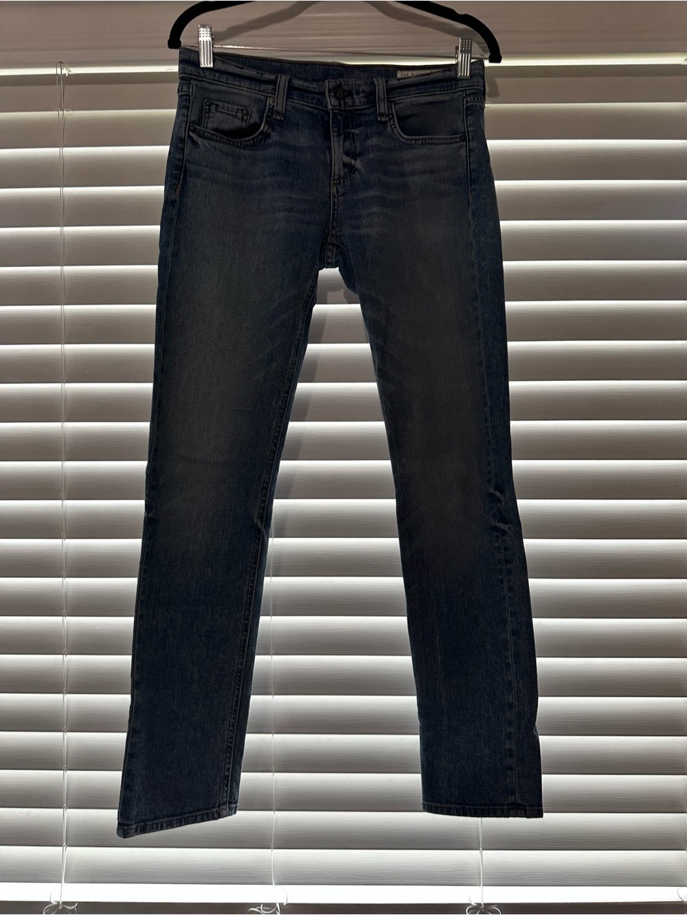 rag & bone Dre Slim Straight Jeans Acid Blue Wash Size 26 Made in USA